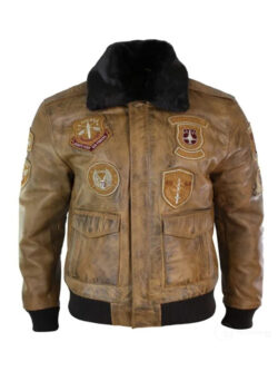 Men's Aviator Bomber Leather Jacket