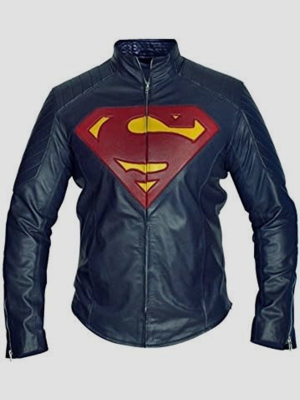 Superman Man Of Steel Blue Leather Jacket