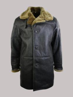 Men's 3/4 Brown Duffle Crombi Sheepskin Jacket