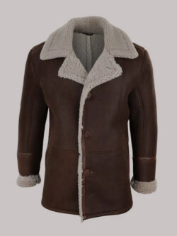 Men's Sheepskin German WW2 Captain Coat Jacket