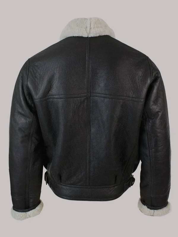 Men's Shearling Cross Zip B3 Pilot Warm Jacket - Image 3