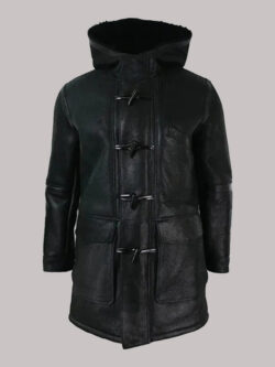 Men's Shearling 3/4 Hood Duffle Jacket
