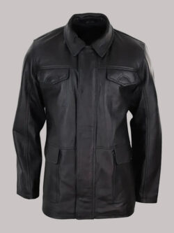 Men's Classic Safari Over Coat Soft Napa Leather Jacket