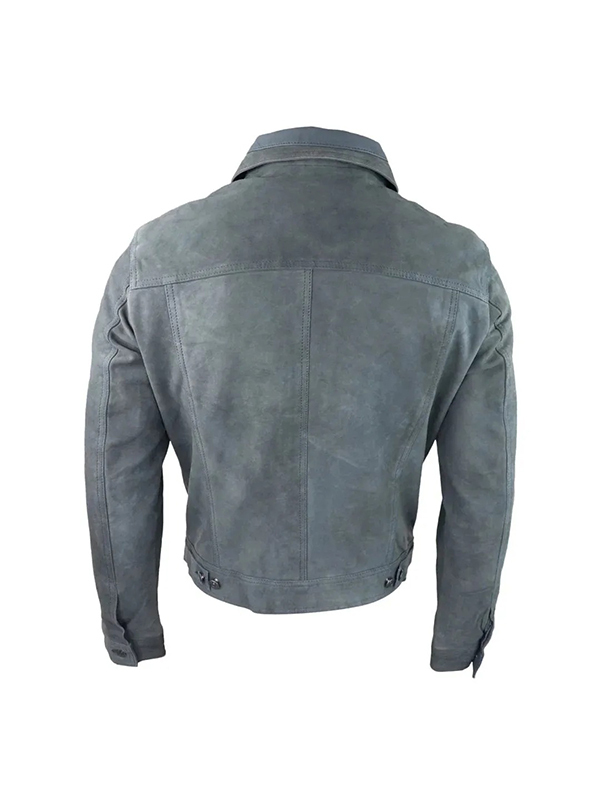Mens Genuine Suede Jeans Denim Short Biker Jacket - Image 2