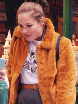 My Dad’s Christmas Date Emma Orange Shearling Jacket