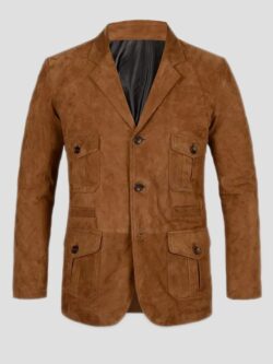 Four Pocket Suede Leather Blazer Men