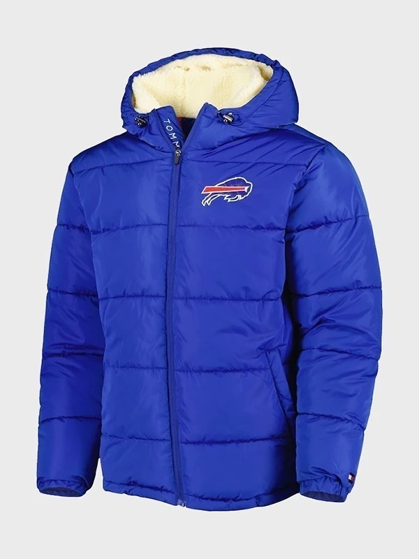 Buffalo Bills Blue Hooded Puffer