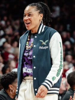 American Basketball Player Dawn 54 Green And White Letterman Varsity Jacket