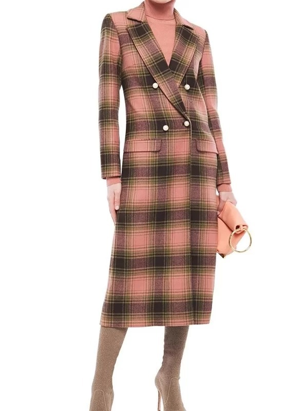 Behind Her Eyes 2021 Adele Long Plaid Coat