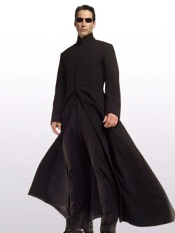 Neo Matrix Keanu Reeves Black Trench Coat