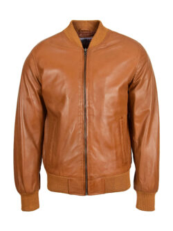 Men's Ryan Tan MA1 Leather Bomber Jacket