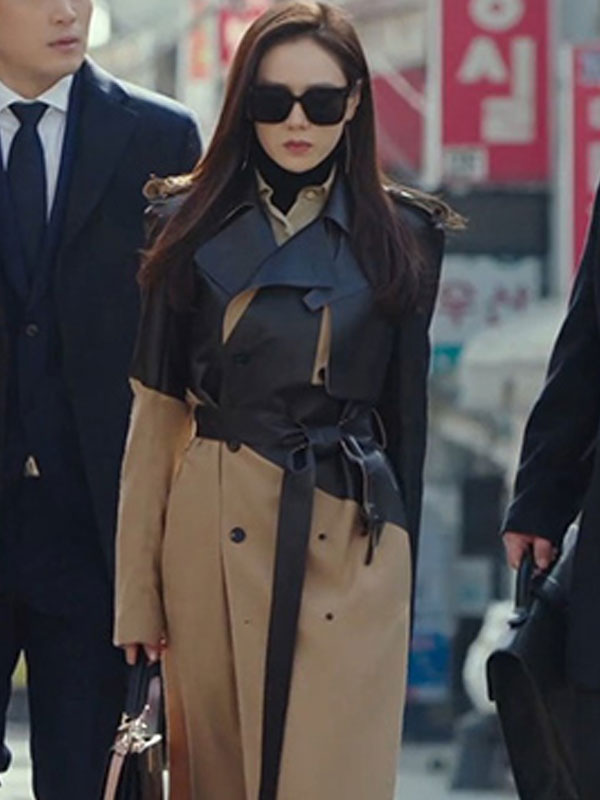 Crash Landing On You Yoon Se Ri Fashion - Two-Tone Belted Trench Coat For Women's