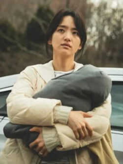 Won Jin‑A Hellbound Song So‑Hyun White Puffer Parachute Jacket