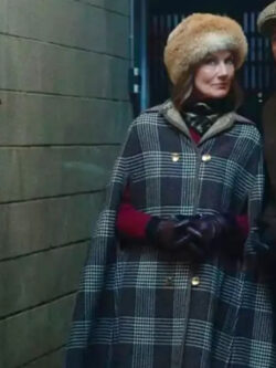 Joely Richardson The Gentlemen 2024 Plaid Cape Coat