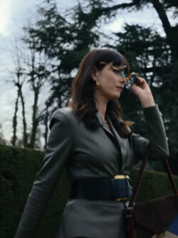 Susie Glass The Gentlemen 2024 Black Leather Blazer