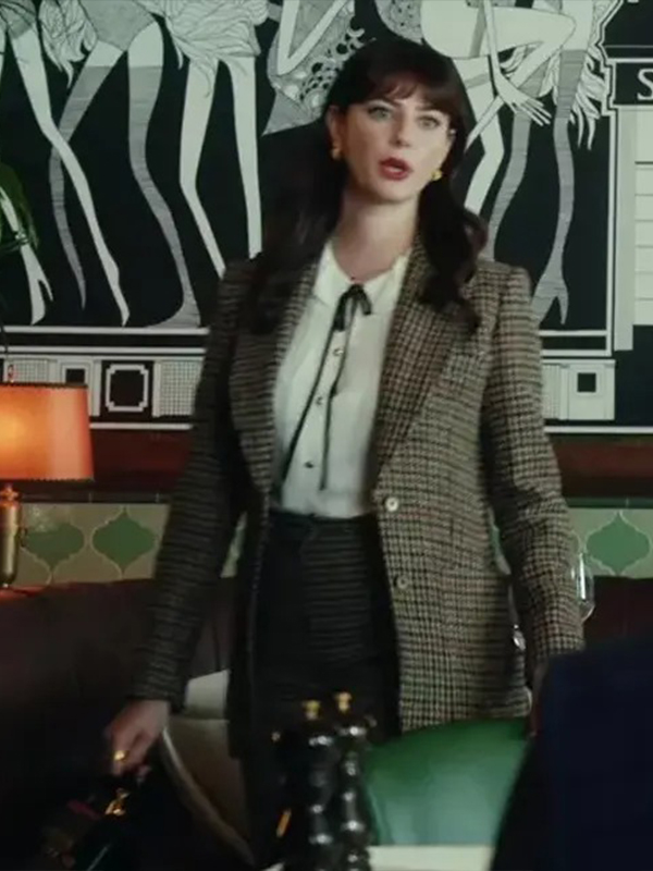 The Gentlemen 2024 Kaya Scodelario Plaid Blazer