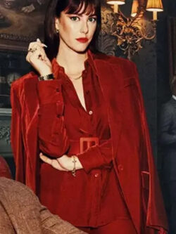 Kaya Scodelario TV Series The Gentlemen 2024 Susie Glass Red Blazer