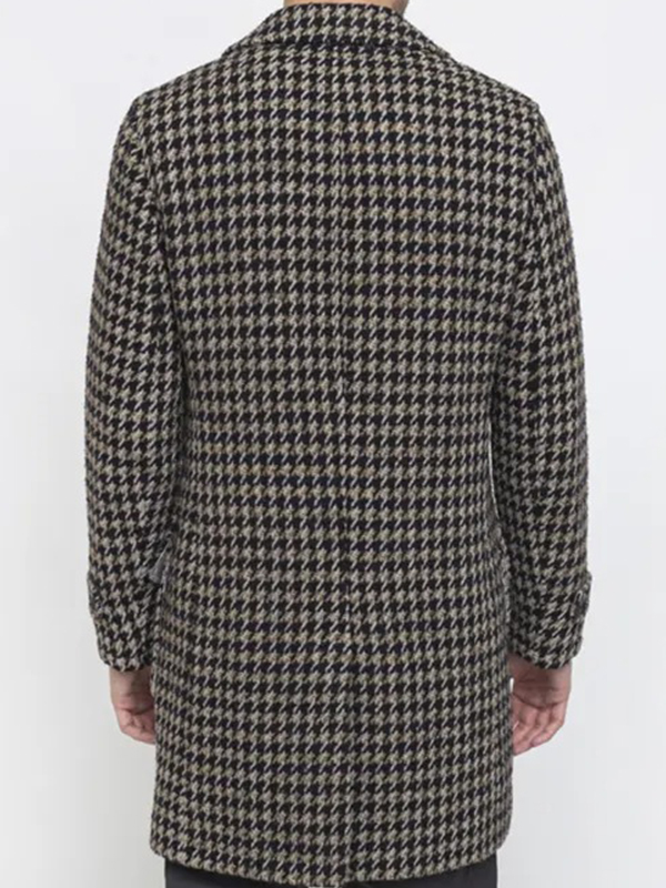 The Gentlemen Houndstooth Daniel Ings Wool Coat