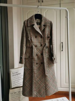 Brown Lattice Patterned Winter Coat | Yoon Se Ri – Crash Landing On You