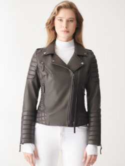 Ada Black Biker Leather Jacket