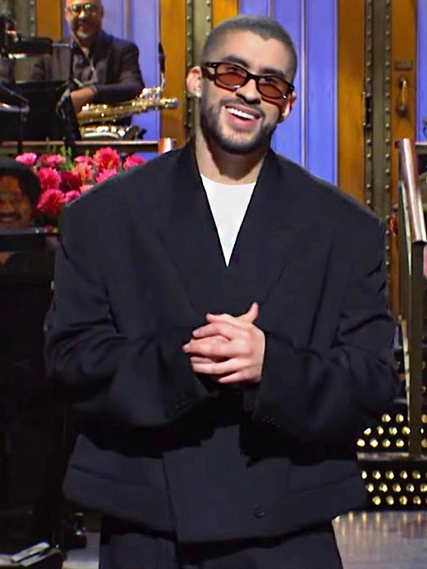 SNL 2023 Bad Bunny Black Oversized Suit