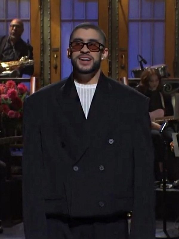 SNL 2023 Bad Bunny Black Oversized Suit