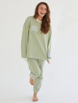 Breathe Striped Crewneck