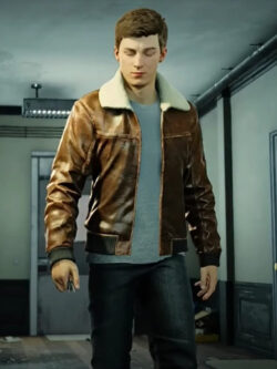 Marvel Spider Man 2 Peter Parker Brown Leather Jacket