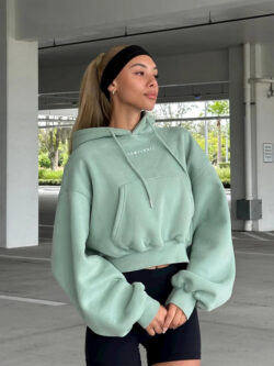 Fleece Olive Green Pastel Hoodie