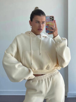 Fleece Matte Creme Pastel Hoodie