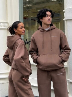 Unisex Chocolate Brown Fleece Hoodie