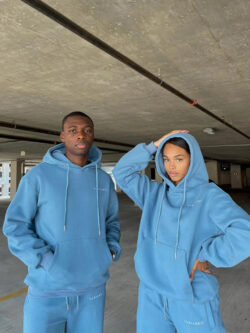 Unisex Sky Blue Fleece Hoodie