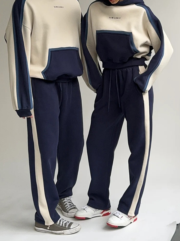 90s Unisex Ocean Blue Creme Cloud Fleece Hoodie - Image 2