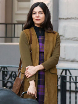 A Complete Unknown 2024 Monica Barbaro Brown Coat