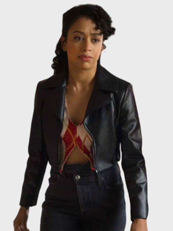 A Family Affair 2024 Liza Koshy Black Leather Jacket - Image 3