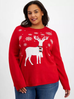 Women Reindeer Crewneck Sweater
