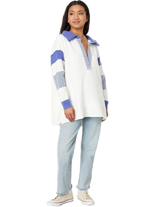 All American Homecoming S03 Geffri Striped Polo Top