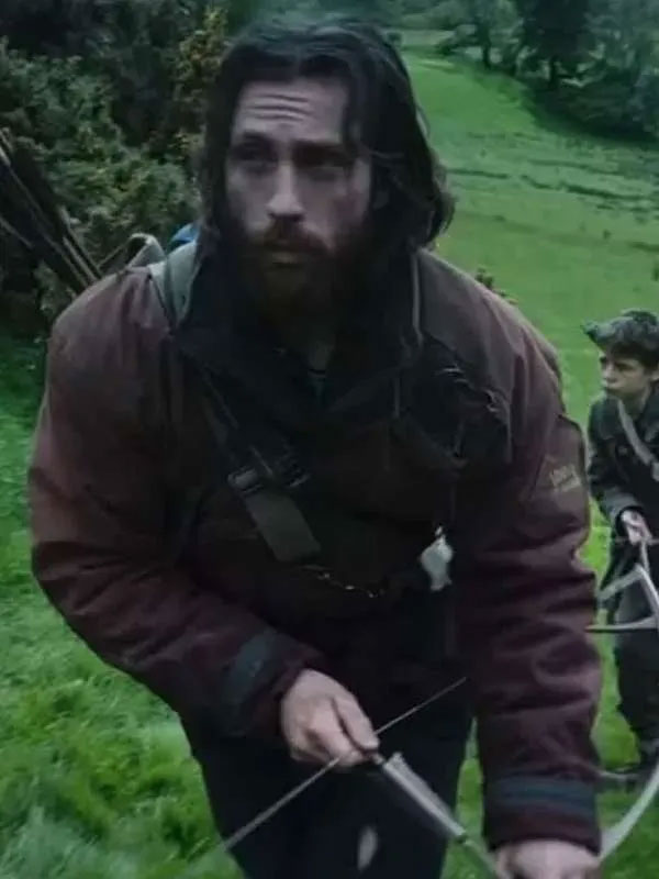 28 Years Later Movie 2025 Aaron Taylor-Johnson Maroon Cotton Jacket