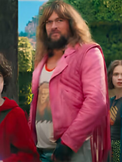 A Minecraft Movie 2025 Jason Pink Fringed Leather Jacket