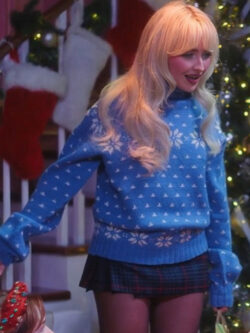 A Nonsense Christmas with Sabrina Carpenter 2024 Sabrina Carpenter Blue Sweater