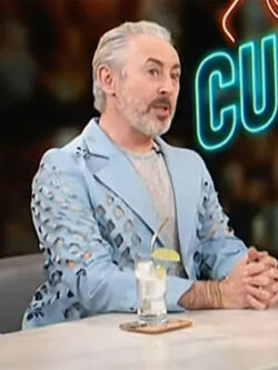 Access Hollywood Alan Blue Laser Cut Blazer