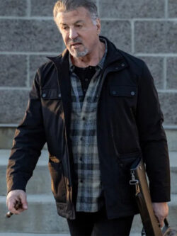 Alarum 2025 Sylvester Stallone Black Jacket