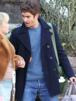 We Live in Time 2025 Andrew Garfield Blue Peacoat