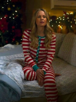 A Christmas Less Traveled Candace Bure Striped Jumpsuit