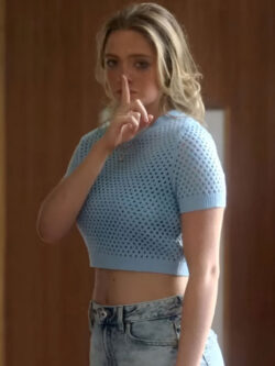 A Good Girl’s Guide to Murder 2024 India Lillie Knit Cropped Top