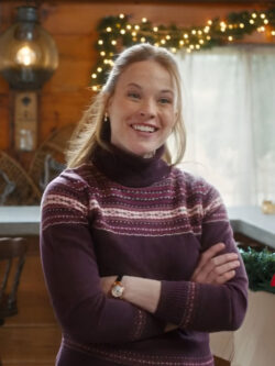 A Very Vermont Christmas Katie Burgundy Sweater