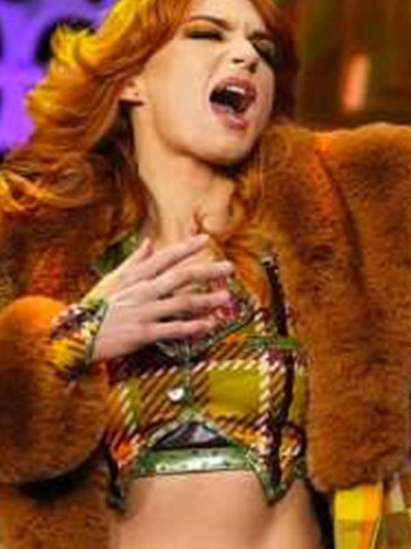 AEW Dynamite 2025 Paige Green Fur Trim Plaid Coat