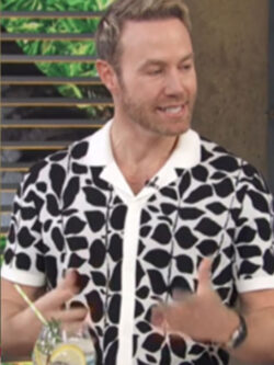 New Access Daily 2025 Paul Zahn Black & White Leaf Print Shirt