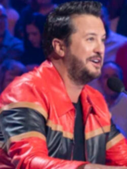 American Idol S22 Luke Bryan Striped Leather Jacket