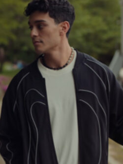 New XO Kitty S02 Anthony Keyvan Black Appliqué Bomber Jacket